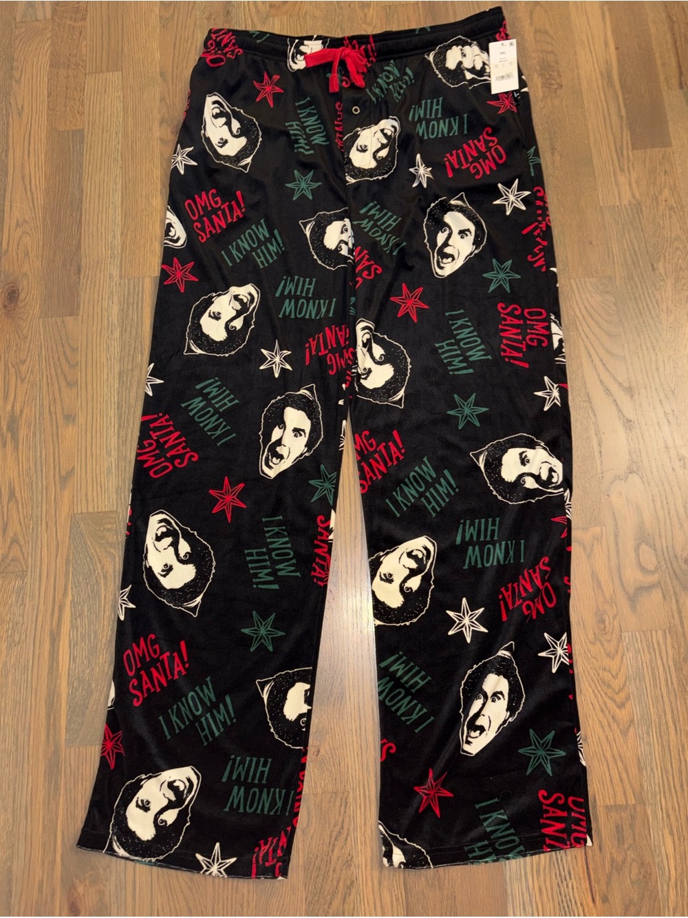 NWT Elf Buddy The Elf Men's OMG Santa Plush Pajama Sleep Pants 2XL